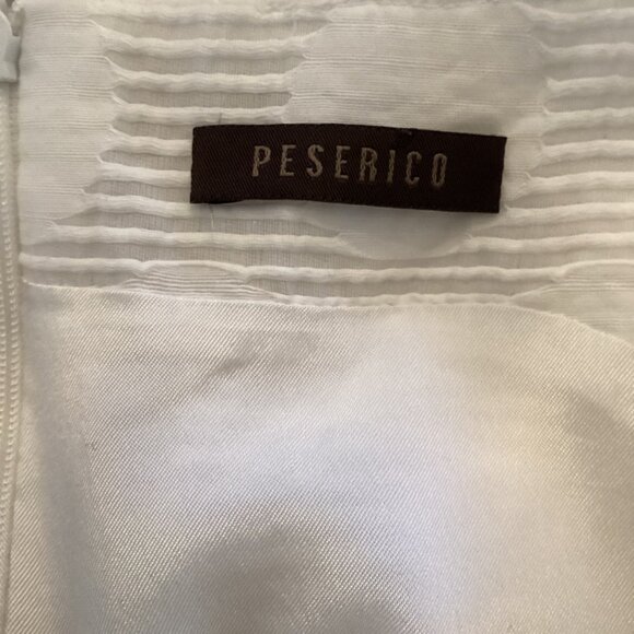 Peserico Womens‎ Dress Size 42 US 6 White Blue ColorBlock Sleeveless Shift - Picture 7 of 8